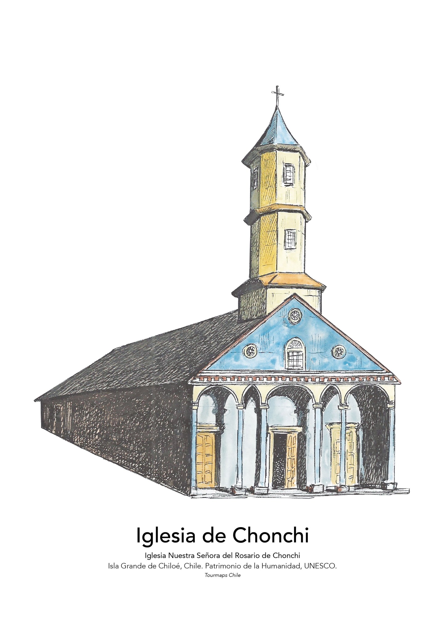 IGLESIA DE CHONCHI CHILOÉ -  LÁMINA