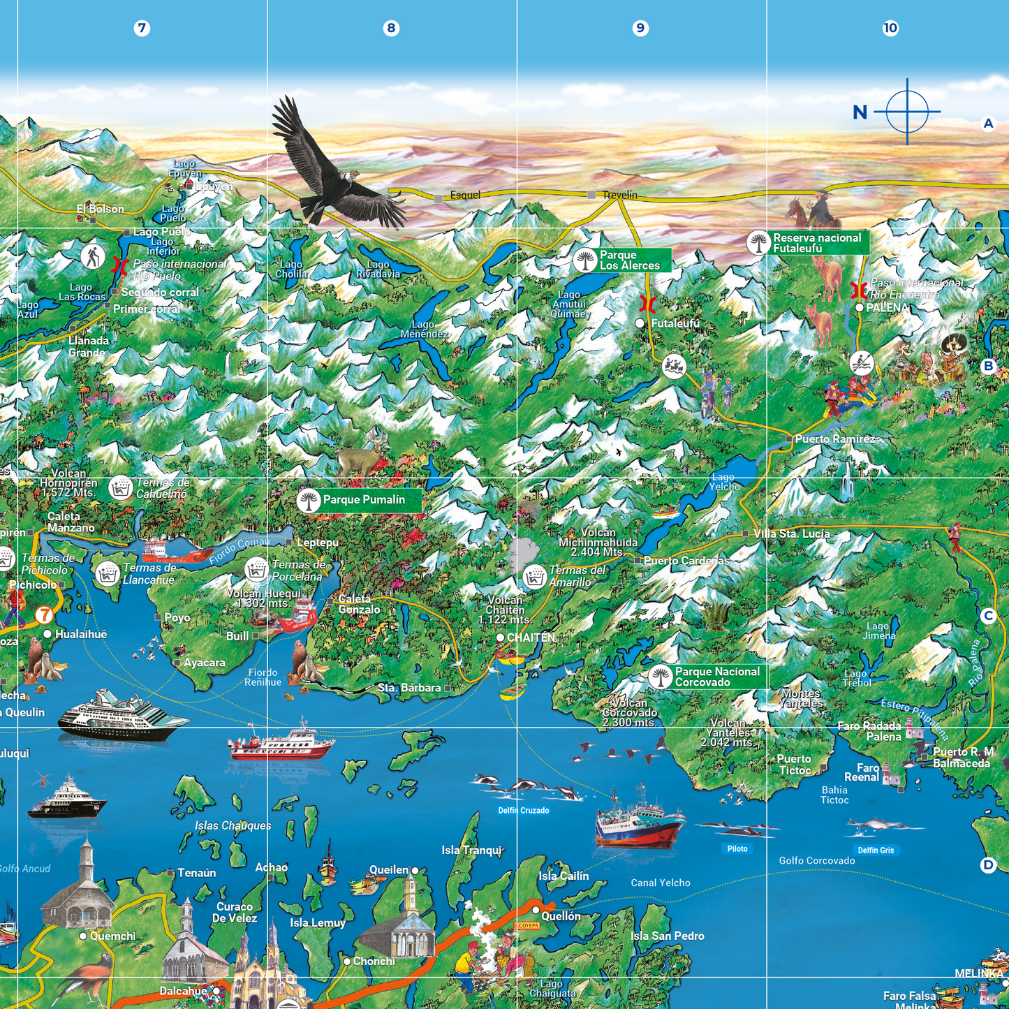 Aviso Mapa Rutas y Maravillas del Sur de Chile