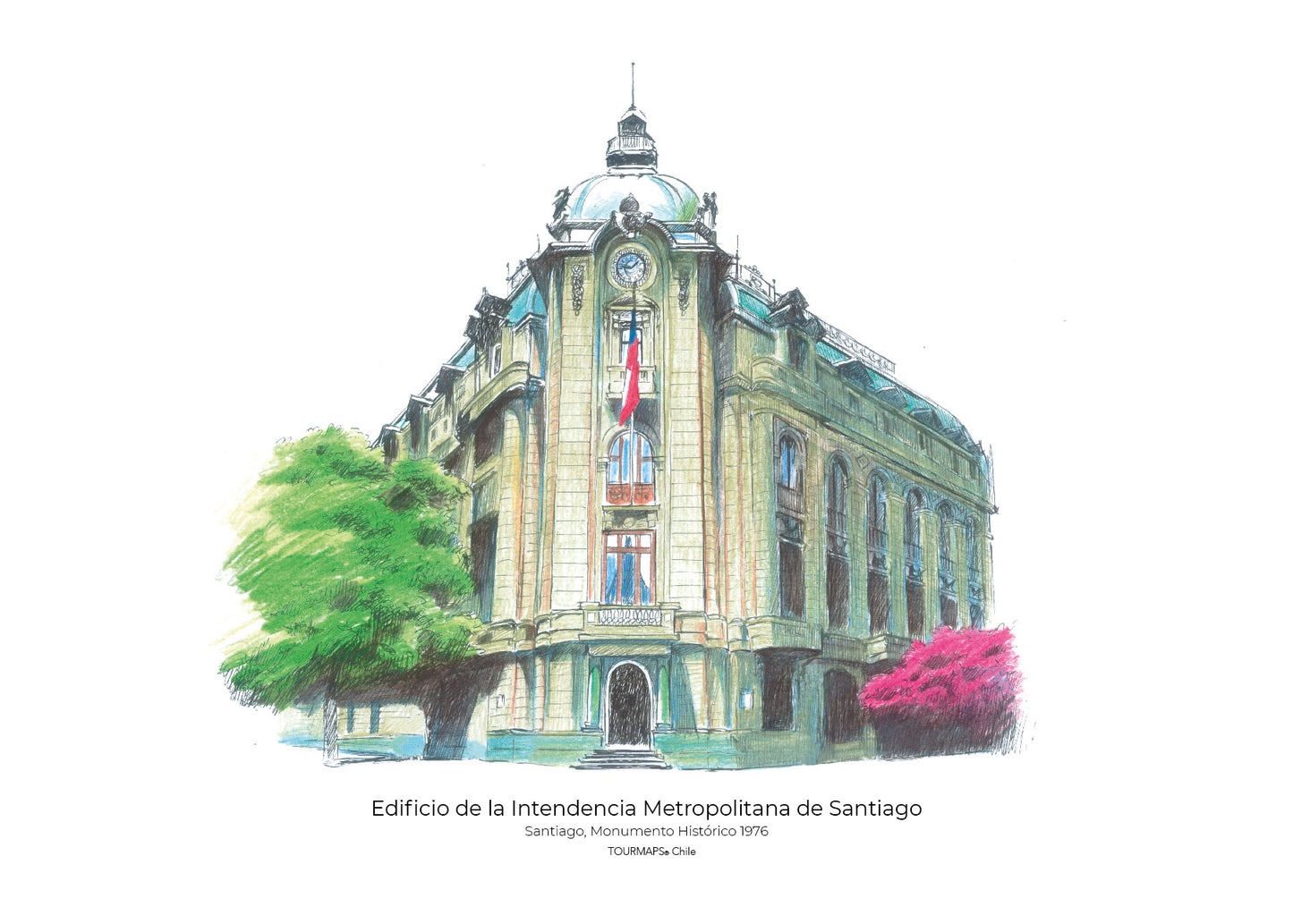 EDIFICIO DE LA INTENDENCIA METROPOLITANA DE SANTIAGO - LÁMINA