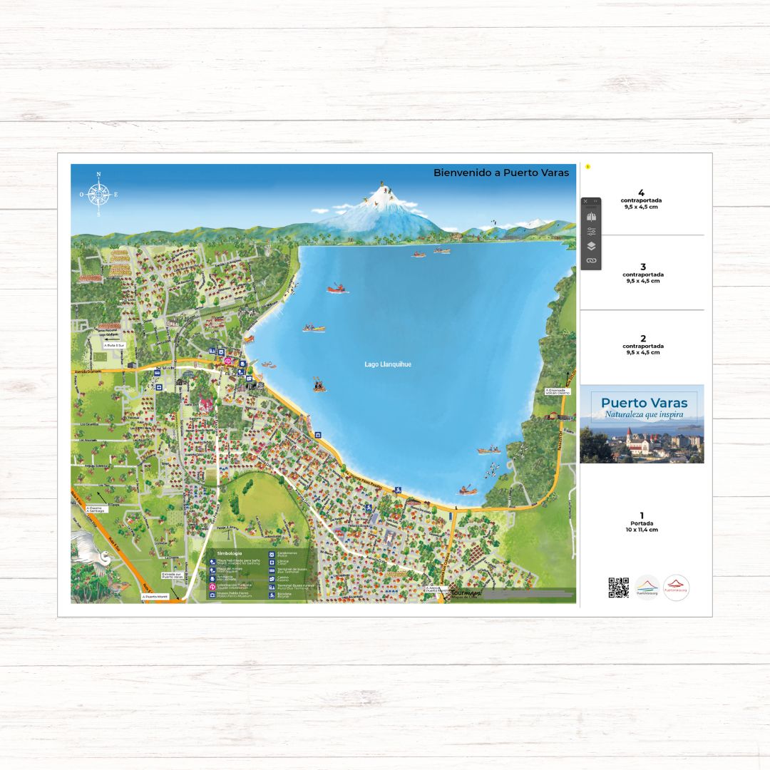 Puerto Varas mágico en un mapa ilustrado !