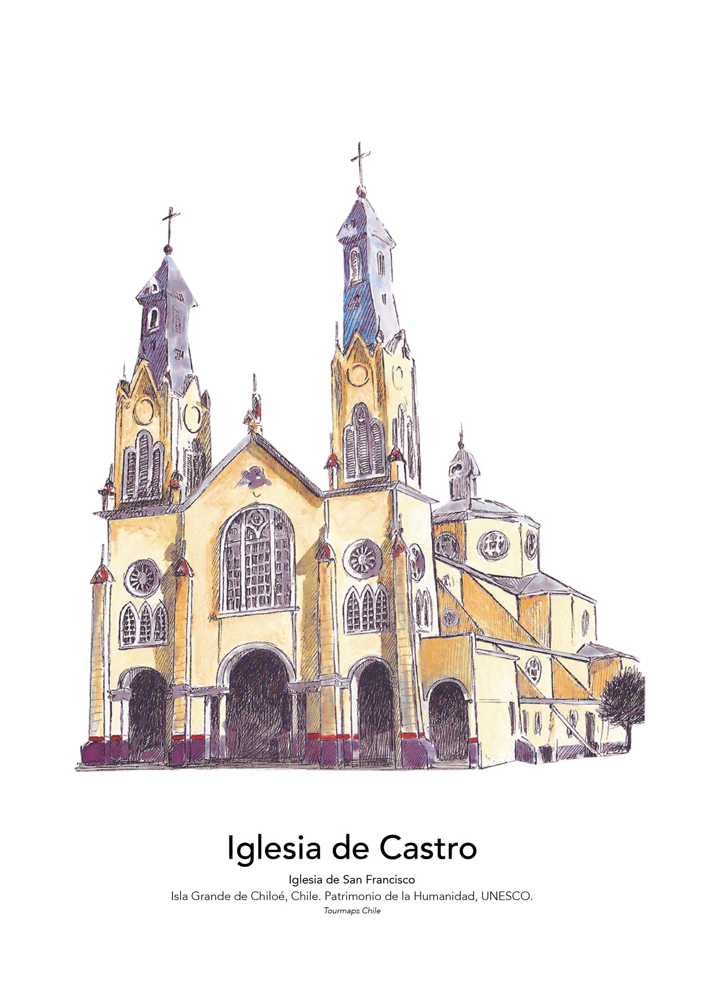 CHURCH OF CASTRO CHILOÉ - PLATE