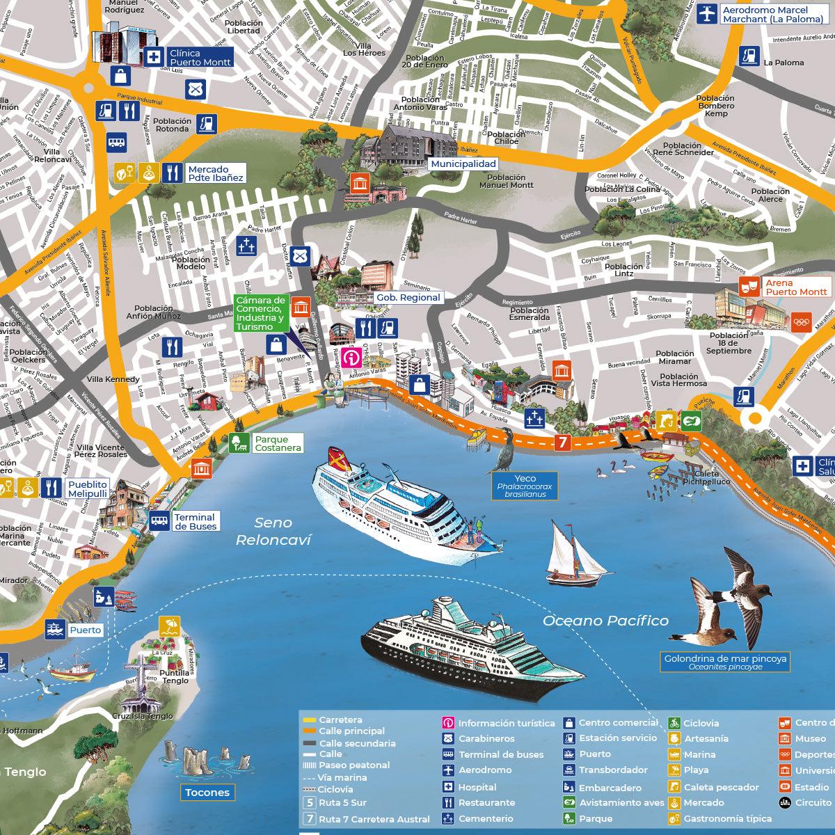 CIUDAD PUERTO MONTT L MINA TOURMAPS Mapas Educativos Ilustrados De   Detallemapawebptomontt2 