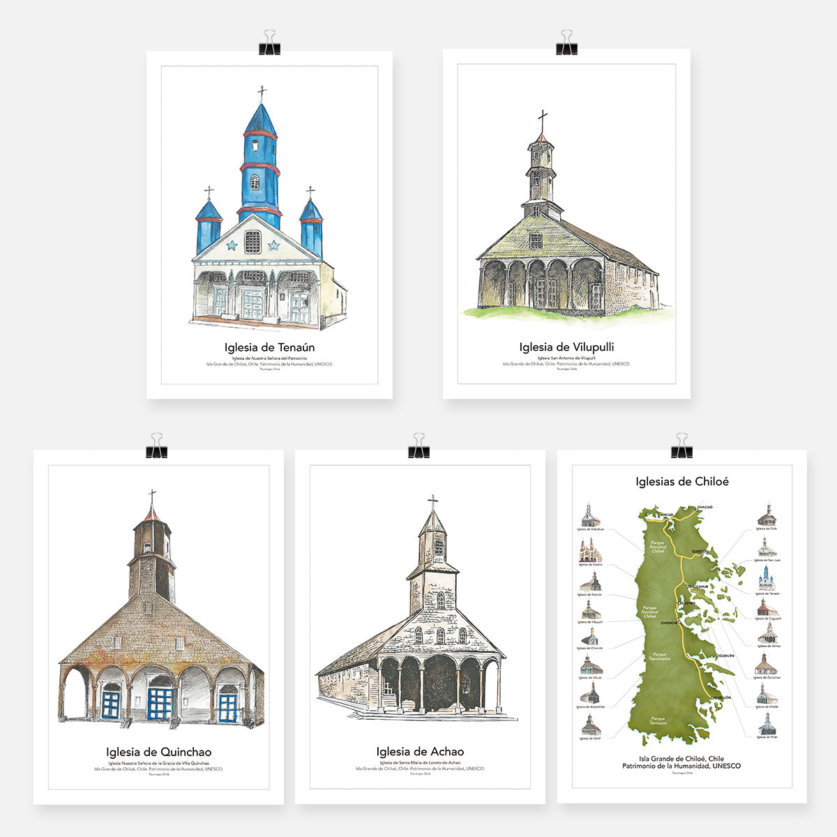 5 CHURCHES OF CHILOÉ Tenaún - PLATES